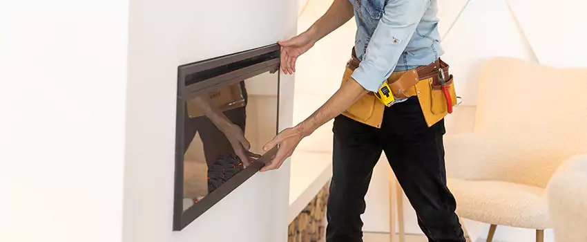 Metal Fireplace Installation in North Richland Hills, Texas